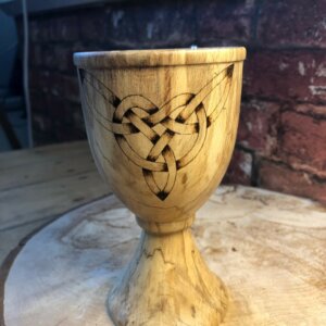 Celtic love knot beech goblet By Hoddmimir's Wood Crafts