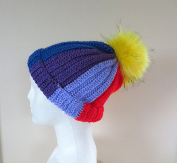 Rainbow Beanie Hat \u0026 Wrist Warmers Hand 